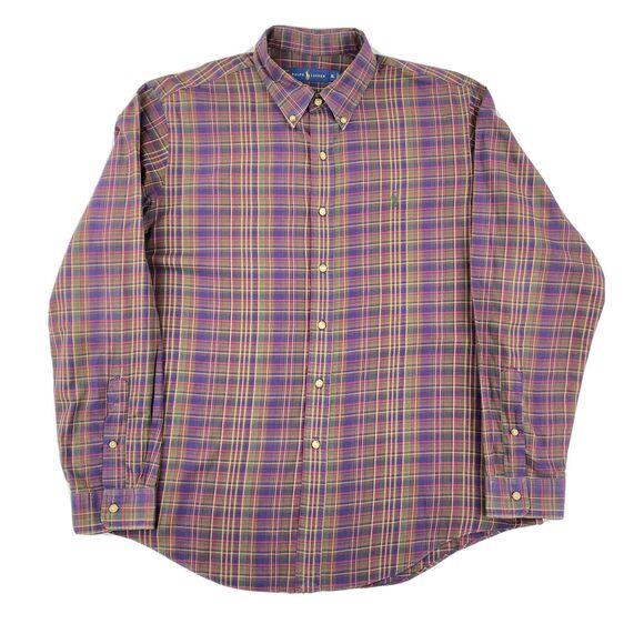 Ralph Lauren Men's XL Multicolor Plaid Oxford Preppy American Corpcore top - Picture 2 of 9